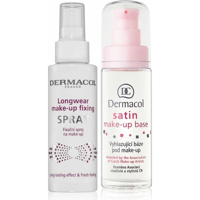 Dermacol Satin Longwear Make-up Fixing Spray 100 ml + Dermacol Satin vyhlazující báze pod make-up 30 ml