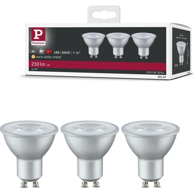 Paulmann 3ks-sada LED reflektor 4W GU10 230V 2700K teplá bílá
