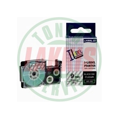 Casio XR-9X1 9mm x 8m, černý tisk / průhledný podklad - kompatibilní