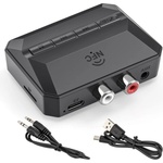 Vaorlo Bluetooth 5.3 аудио приемник, RCA (Cinch), 3, 5mm AUX, USB, microSD, NFC, микрофон, за кола (XXX)