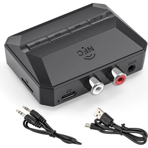 Vaorlo Bluetooth 5.3 аудио приемник, RCA (Cinch), 3, 5mm AUX, USB, microSD, NFC, микрофон, за кола (XXX)