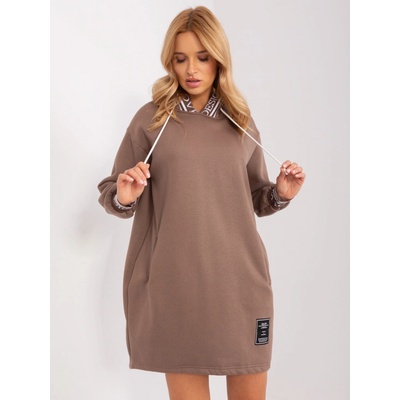 Mikinové šaty s vreckami RV-TU-9224.95P brown