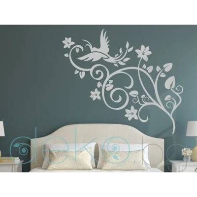 Орнамент с цветя и птица (3130)