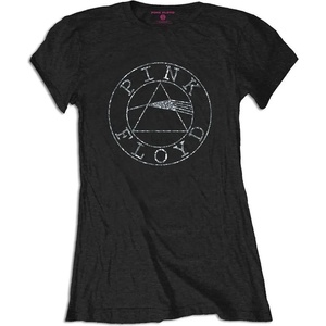 Pink Floyd Circle Logo Тениска с къс ръкав Black L Дамски (PFTS91LB03)