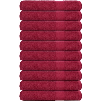 vidaXL Кърпи 10 бр бордо 100x200 см 360 gsm 100% памук (136748)