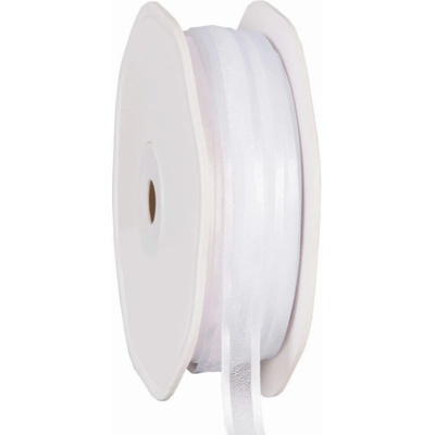 Organza se saténovým lemem 10 mm x 50 m bílá