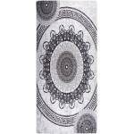 vidaXL Килим, миещ се, 80x300 см, черно и сиво (337983)