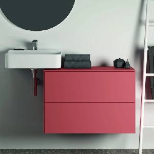 Ideal Standard Atelier Conca червено-оранжев матов стенен шкаф с 2 чекмеджета с плот 80 см (T4322Y3)