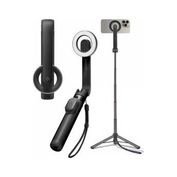 Spigen Selfie Stick Stick Stativ Spigen S571W MagSafe Bluetooth Držák telefonu Fotografie Dálkové ovládání Black
