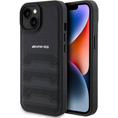 Mercedes-Benz Кейс AMG AMHCP15MGSEBK за iPhone 15 Plus 6.7"", черен / черен, твърд, Leather Debossed Lines (KXG0075291)