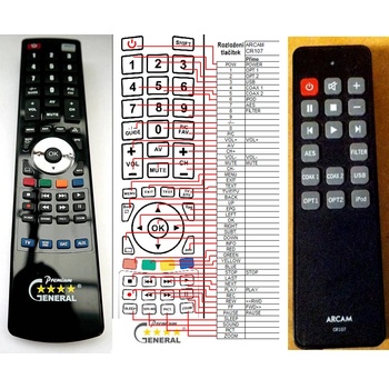 GENERAL ARCAM CR107 - съвместимо дистанционно управление на марката General (CR107)