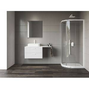 RAVAK Blix II - Четвърткръгла душ кабина NBLCP4, 90x90 см, матово бяло/прозрачно стъкло 3BM70E00Z1 (3BM70E00Z1)