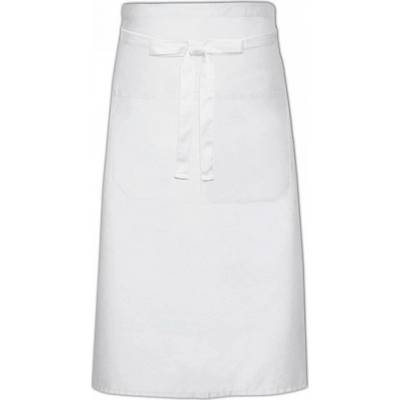 Link Kitchen Wear Kuchařská zástěra s kapsou keprová, praní na 60 °C Bílá, 70 x 120 cm X1000T