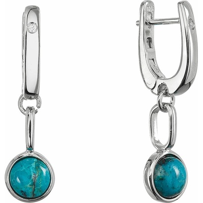 Evolution Group Stříbrné visací náušnice s chryzokolem 11736.3
