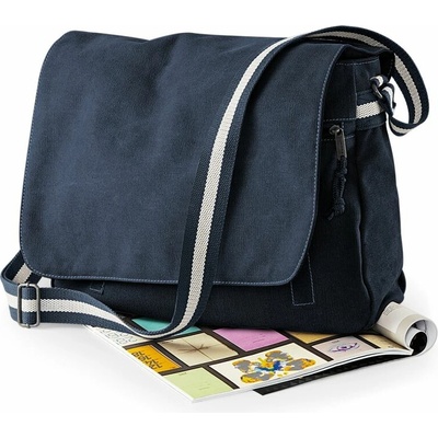 Quadra plátená vintage taška cez rameno QD610 Vintage Oxford Navy 40 x 30 x 12 cm