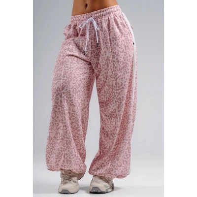 Nebbia Baggy tepláky s leopardím vzorom PRIMAL 865 pink leopard