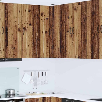 vidaXL Горен кухненски шкаф с рафт Старо дърво 57 x 57 x 100 см (885523)