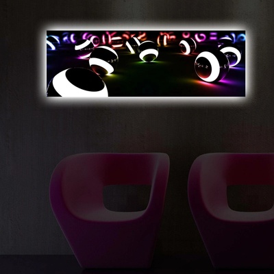 ASIR Nástěnný obraz na plátně SVÍTÍCÍ KOULE 90 cm s led osvětlením