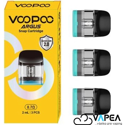 VooPoo ARGUS SNAP TOP FILL cartridge V2 0,7 ohm 2ml 3pack