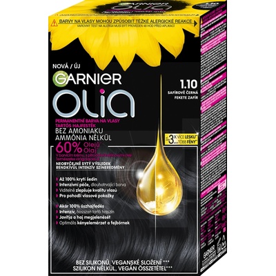 Garnier Olia Permanent Hair Color olejová permanentní barva na vlasy 1,10 Black Sapphire 50 g