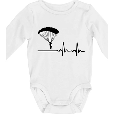 Paragliding EKG Body dojčenské s dlhým rukávom dlouhý rukáv biele