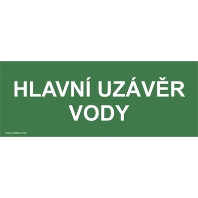 Samolepka "Hlavní uzávěr vody" 210x80 mm