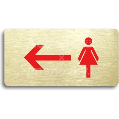 ACCEPT Piktogram WC ŽENY VLEVO - zlatá tabulka - barevný tisk bez rámečku