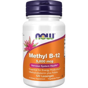 NOW NOW Methyl B-12 with Folic Acid 5000mcg, 120 Lozenges - fitnesdobavki - 57,99 лв
