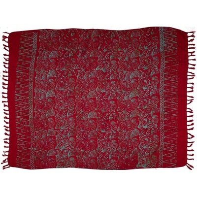 Sarong BO Batik Paisley červená – Zboží Dáma