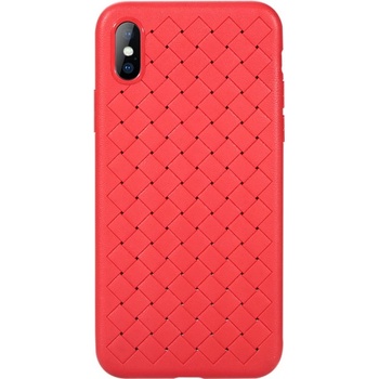 Pouzdro BENKS plastové ochranné ve stylu zapletené kůže iPhone XS / iPhone X - Červené