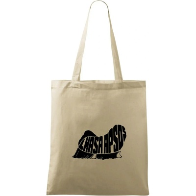Lhasa Apso nápis v tele Taška bavlnená 42 x 38 cm Naturalna
