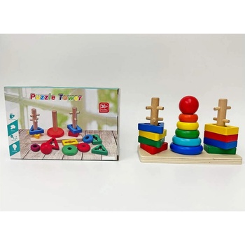 Дървен сортер низанка с 3 колони