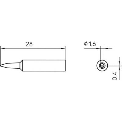 Weller XNT A spájkovací hrot dlátová forma Veľkosť hrotov 1.6 mm Dĺžka hrotov 28 mm Obsah 1 ks