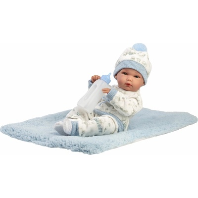 Llorens 63509 NEW BORN CHLAPEČEK realistická panenka miminko s celovinylovým tělem 35 cm