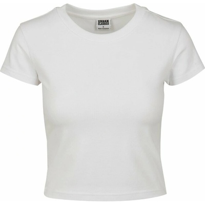 Urban Classics Dámské strečové crop top tričko s klasický kulatým výstřihem Bílá