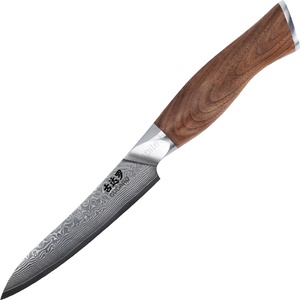 Gudaro - дамаскинов универсален кухненски нож TAKUMI 5", дължина 12, 5 см, орех (GU0019)