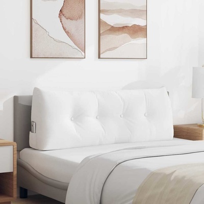 vidaXL Възглавница за гръб Бяло 120 x 24 x 50 см текстил (42014481)