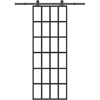 vidaXL Плъзгаща се врата с обков 76x205 см ESG стъкло и алуминий (3332854)