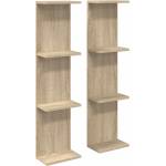 vidaXL Стенен рафт 2 бр. Дъб сонома 25 x 15 x 100 см (8012385)