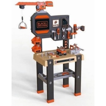 Smoby Black + pracovní stůl Decker s jeřábem