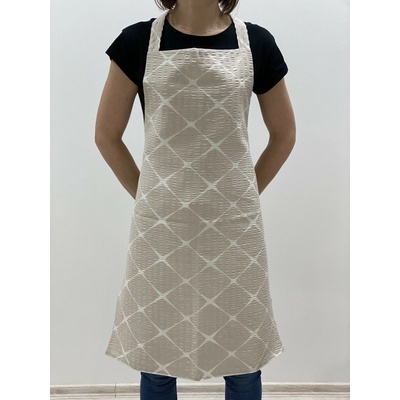 B.E.S. Petrovice Kuchyňská zástěra vzor Adria Beige v krepu