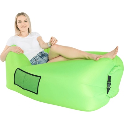 KONDELA Nafukovací sedací vak/lazy bag zelená LEBAG