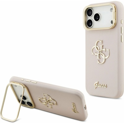 GUESS PU Grained 4G Logo Stand Camera Frame Задний калъф за iPhone 17 Pro Max Pink Guess | Rozov | ЖЕНИ | UNI