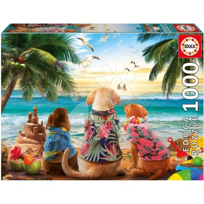 Educa Dogs on the Beach a Fix lepidlo 1000 dielov