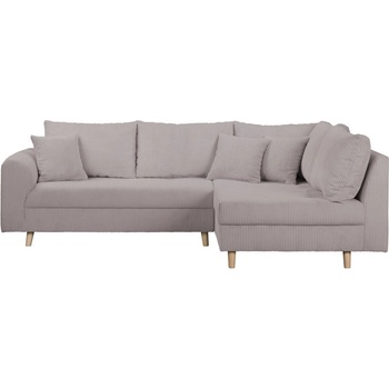 ROPEZ Ъглов диван от сив велур (десен ъгъл) Ariella - Ropez (Ariella Narożnik L - Prawa OT tk. Lincoln 86 nogi natura)