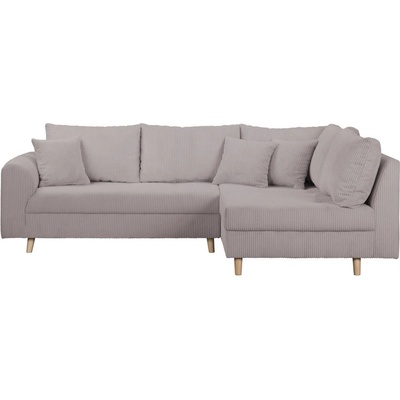 ROPEZ Ъглов диван от сив велур (десен ъгъл) Ariella - Ropez (Ariella Narożnik L - Prawa OT tk. Lincoln 86 nogi natura)