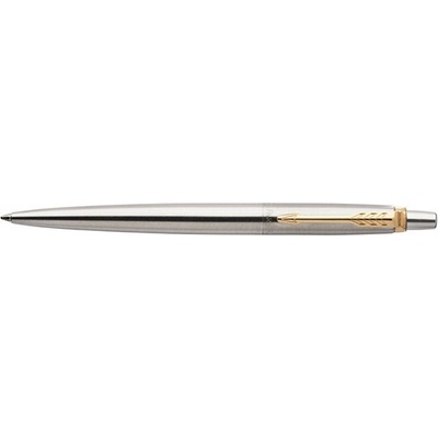 Parker Химикалка, 0, 7 мм, бутон, златен клипс, корпус от неръждаема стомана, PARKER "Royal Jotter", синя 1953182 (1953182)