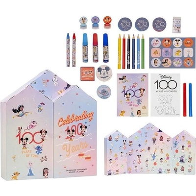 Adventný kalendár Disney 100 s písacími a kresliacimi potrebami