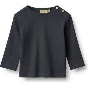 WHEAT Детска блуза с дълъг ръкав WHEAT Kid's Rib T-Shirt L/S Milo Longsleeve - Navy - размер 74 (EU) (704-4607-0215)