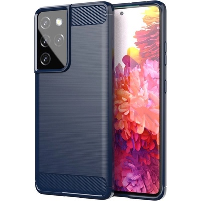 HQWear Калъф за телефон Carbon Flexible Cover TPU за Samsung Galaxy S21 Ultra 5G, син (9111201924826)
